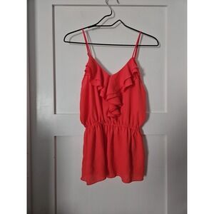 Womens Coral Papaya Tank Blouse Size Medium